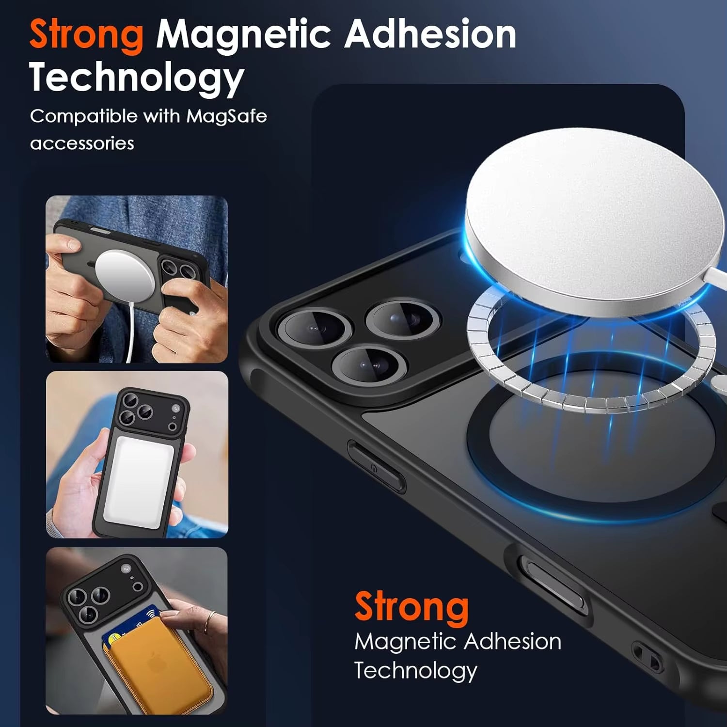 For Magsafe Strong Magnetic Wireless Charging Case for Iphone 17 Pro Max Air 17Promax 5G Shockproof Matte Back Cover Coque